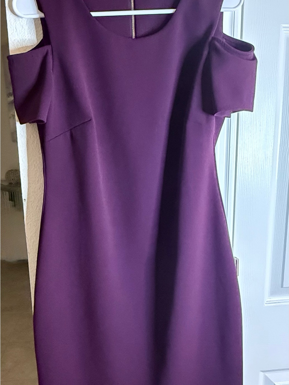 Tommy Hilfiger Plum One-Shoulder Cold-Shoulder Sheath Dress